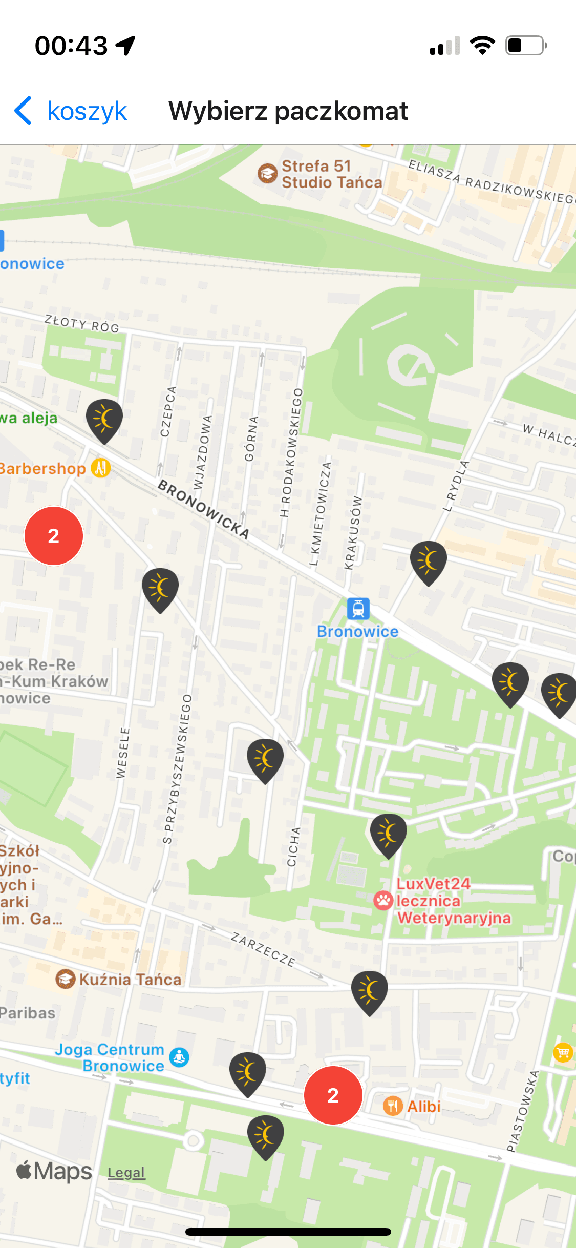 Wybierz paczkomat – mapa z lokalizacjami paczkomatów